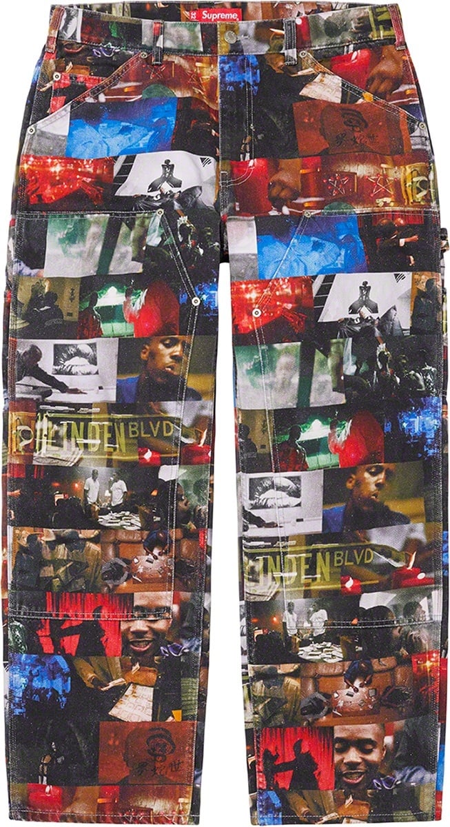 Nas and DMX Collage Double Knee Denim Painter Pant view 2